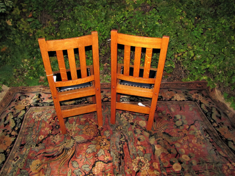 Superb & Rare Antique Pair of Stickley Brothers Side Chairs. W5414 - Image 10