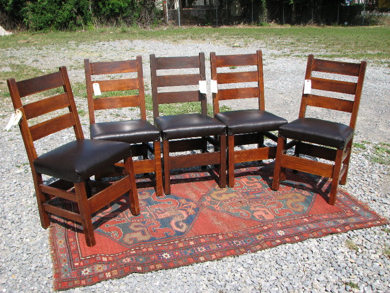 Set Of 5 Early Gustav Stickley Side Chairs F4170