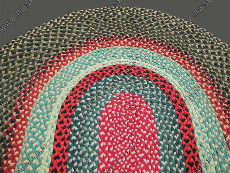 SUPERB Antique American FOLK ART Braided rug rr2551