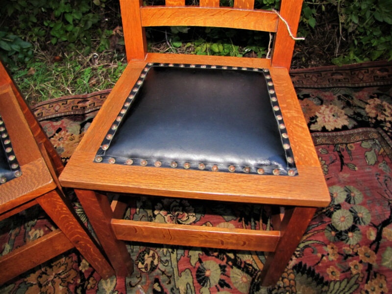 Superb & Rare Antique Pair of Stickley Brothers Side Chairs. W5414 - Image 7