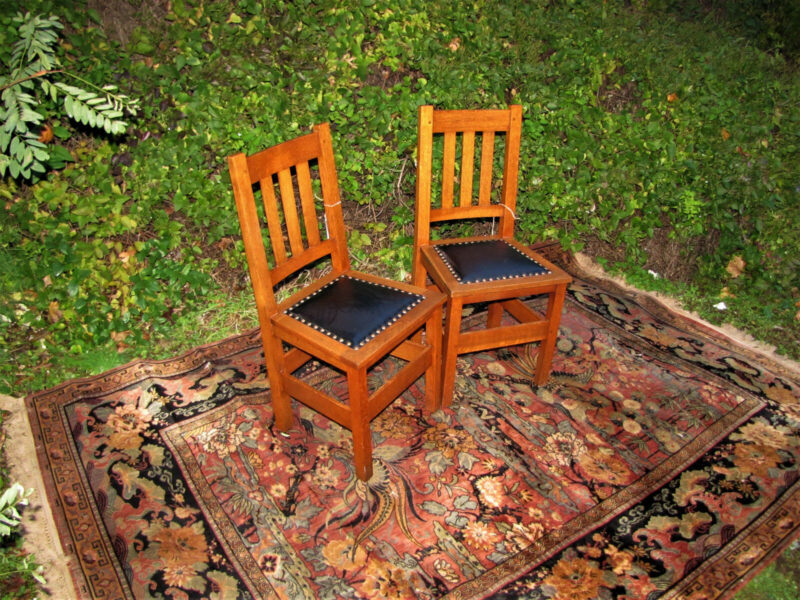 Superb & Rare Antique Pair of Stickley Brothers Side Chairs. W5414 - Image 2