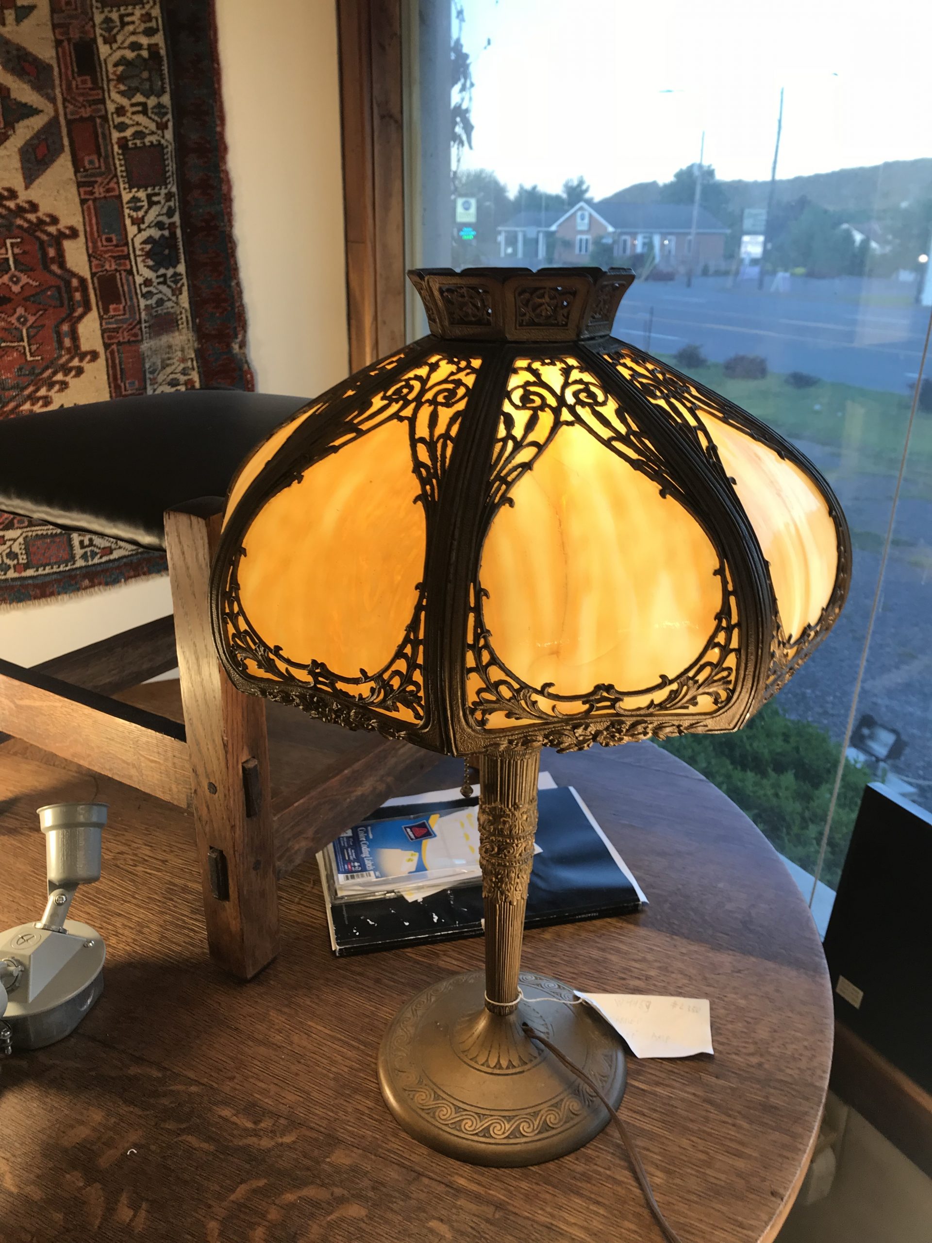 Antique Slag Glass Table Lamp W4459, Antique Slag Glass Table Lamps
