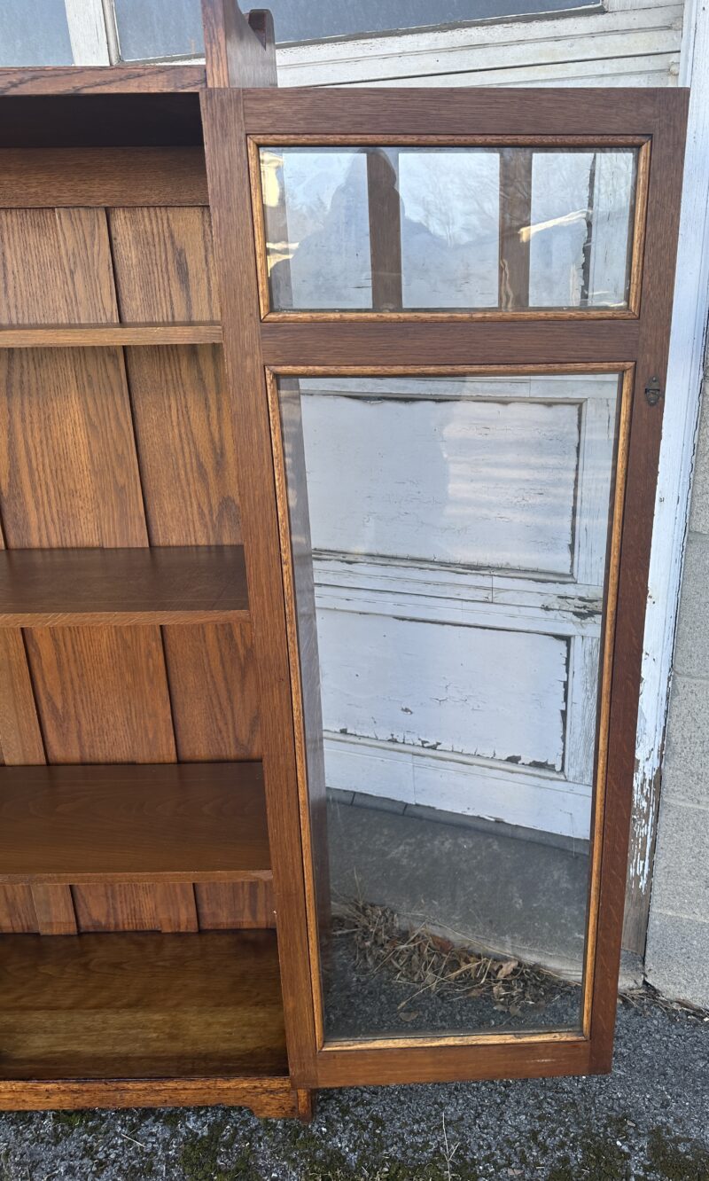 ANTIQUE STICKLEY BROTHERS 2 DOOR NARROW BOOKCASE - Image 3