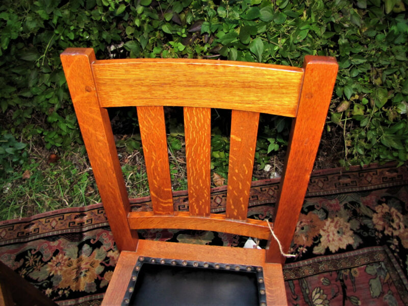 Superb & Rare Antique Pair of Stickley Brothers Side Chairs. W5414 - Image 4