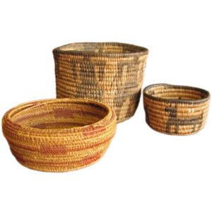 Native American  3 Woven Baskets F8187