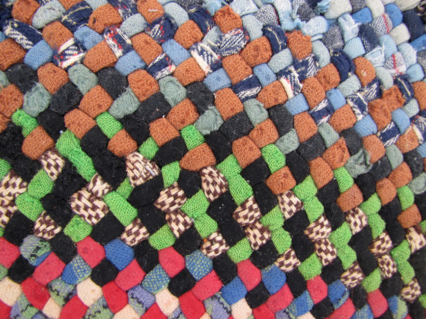 Vintage Twined Rag Rug Cotton Braided Rugs 20 X 50 Primitive as is