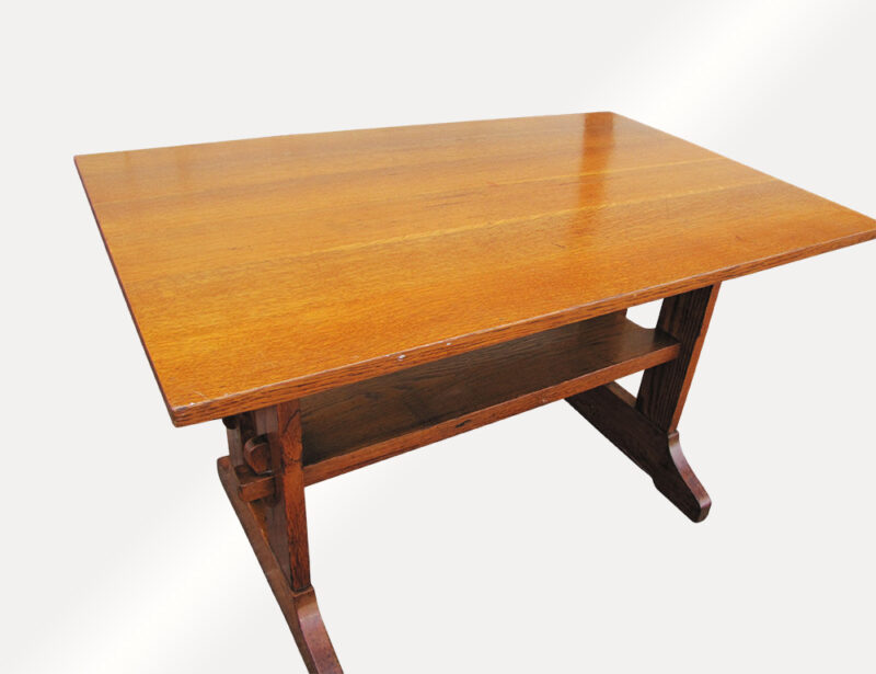 Antique L&jG Stickley Trestle Table. W2179 - Image 5