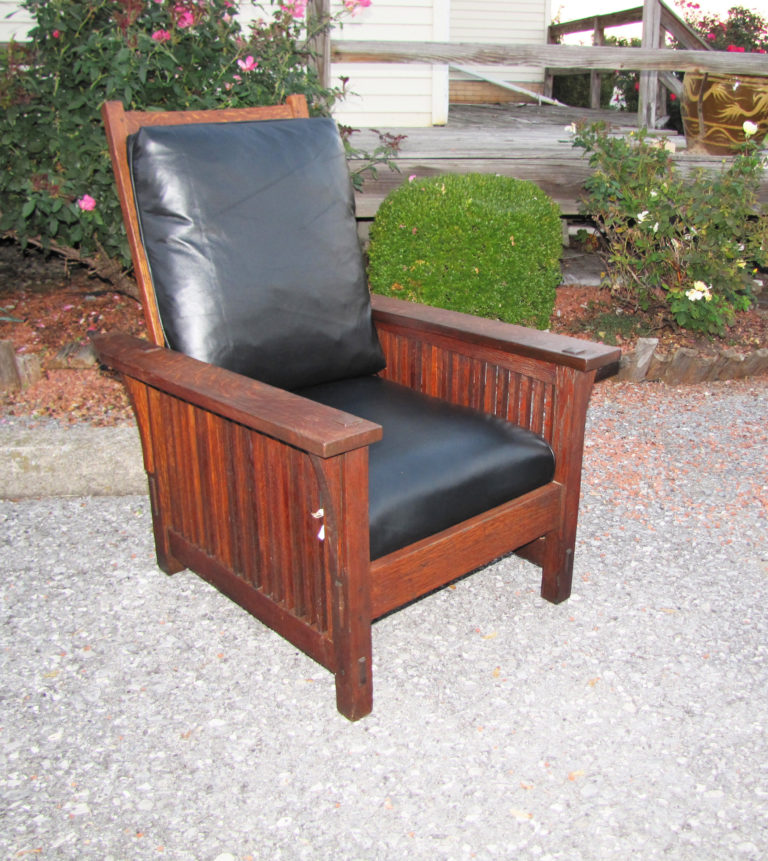 Antique Great Gustav Stickley Early Spindle Morris Chair w4016 joenevo